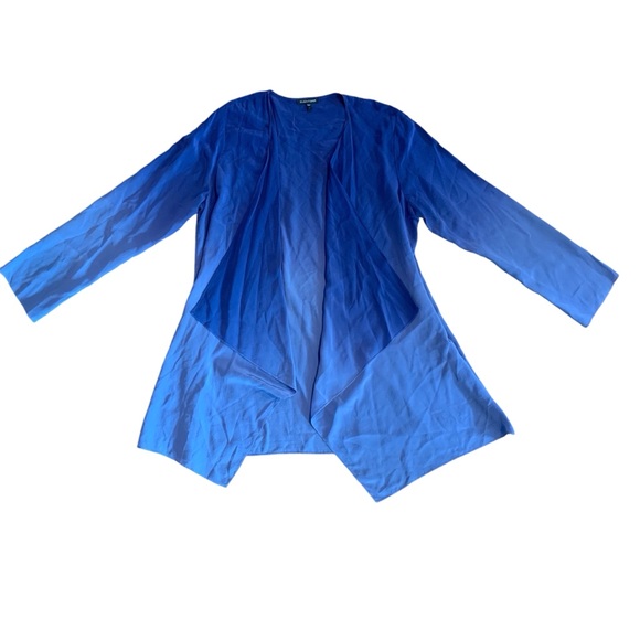 Eileen Fisher Silk Ombré Blue Cardigan Women’s Size Large 100% Silk - Picture 4 of 8